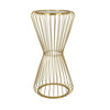 Kane Plant Stand Table, Mirrored, Hourglass Gold Metal Frame, 30 Inch