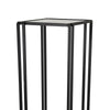 Buckley Plant Stand Table Black Metal Square Mirrored Top 34 Inch