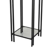 Buckley Plant Stand Table Black Metal Square Mirrored Top 34 Inch