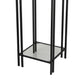 Buckley Plant Stand Table Black Metal Square Mirrored Top 34 Inch