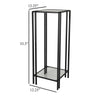 Buckley Plant Stand Table Black Metal Square Mirrored Top 34 Inch
