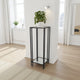 Buckley Plant Stand Table Black Metal Square Mirrored Top 34 Inch