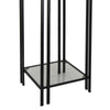 Buckley Plant Stand Table Black Metal Square Mirrored Top 28 Inch