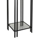 Buckley Plant Stand Table Black Metal Square Mirrored Top 28 Inch