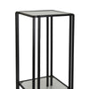 Buckley Plant Stand Table Black Metal Square Mirrored Top 28 Inch