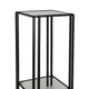 Buckley Plant Stand Table Black Metal Square Mirrored Top 28 Inch