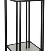 Buckley Plant Stand Table Black Metal Square Mirrored Top 28 Inch
