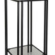 Buckley Plant Stand Table Black Metal Square Mirrored Top 28 Inch