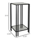 Buckley Plant Stand Table Black Metal Square Mirrored Top 28 Inch