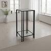 Buckley Plant Stand Table Black Metal Square Mirrored Top 28 Inch