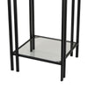 Buckley Plant Stand Table Black Metal Square Mirrored Top 22 Inch