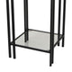 Buckley Plant Stand Table Black Metal Square Mirrored Top 22 Inch