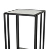 Buckley Plant Stand Table Black Metal Square Mirrored Top 22 Inch
