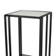 Buckley Plant Stand Table Black Metal Square Mirrored Top 22 Inch