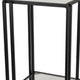 Buckley Plant Stand Table Black Metal Square Mirrored Top 22 Inch