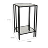Buckley Plant Stand Table Black Metal Square Mirrored Top 22 Inch