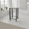 Buckley Plant Stand Table, Black Metal, Square Mirrored Top, 22 Inch