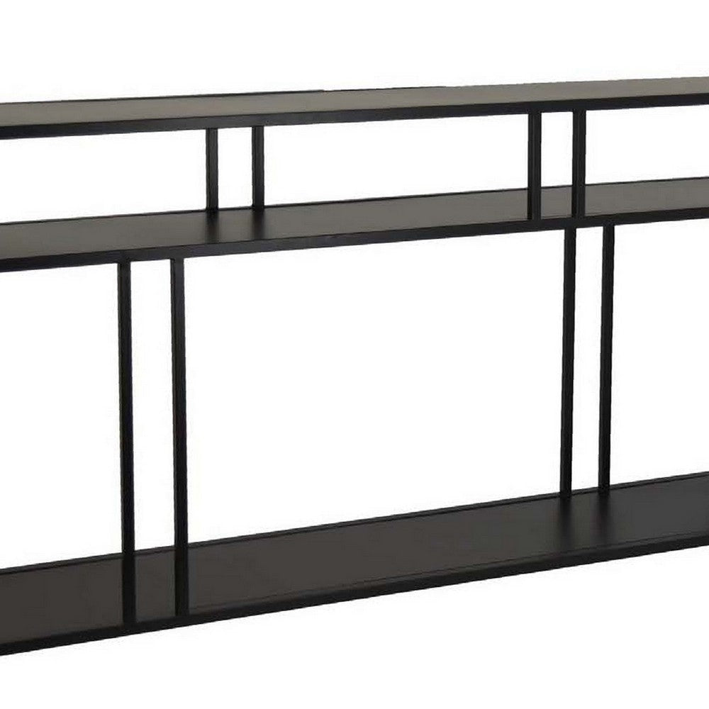 Plant Display Stand 3 Tier Black Metal Modern Industrial 48 Inch BM331016