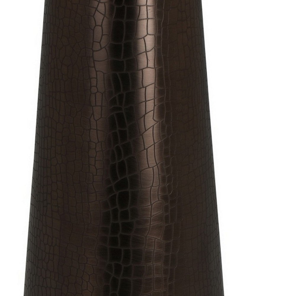 Plant Stand Accent Table Bronze Metal Round Gray Marble Top 26 Inch BM331018