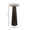 Plant Stand Accent Table Bronze Metal Round Gray Marble Top 26 Inch BM331018