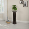 Plant Stand Accent Table Bronze Metal Round Gray Marble Top 26 Inch BM331018