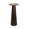 Plant Stand Accent Table, Bronze Metal, Round Gray Marble Top, 26 Inch