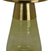 Palio Plant Stand Accent Table Round Gold Metal Green Glass Tapered