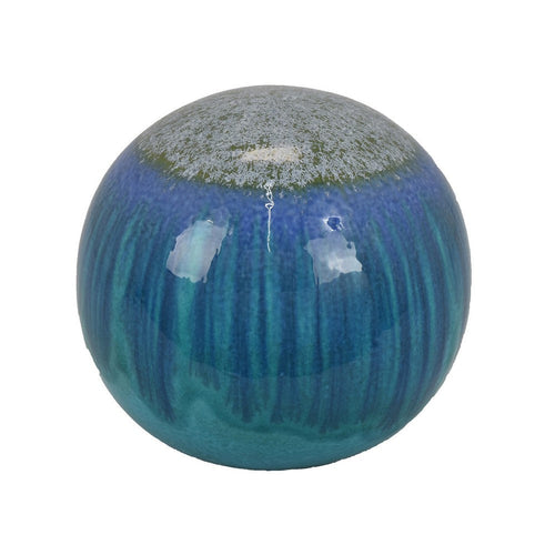 Mary Tabletop Accent Decor, Modern Round Orb, 10 Inch Blue Ceramic
