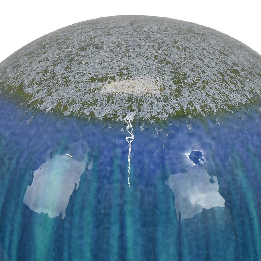 Mary Tabletop Accent Decor Modern Round Orb 10 Inch Blue Ceramic