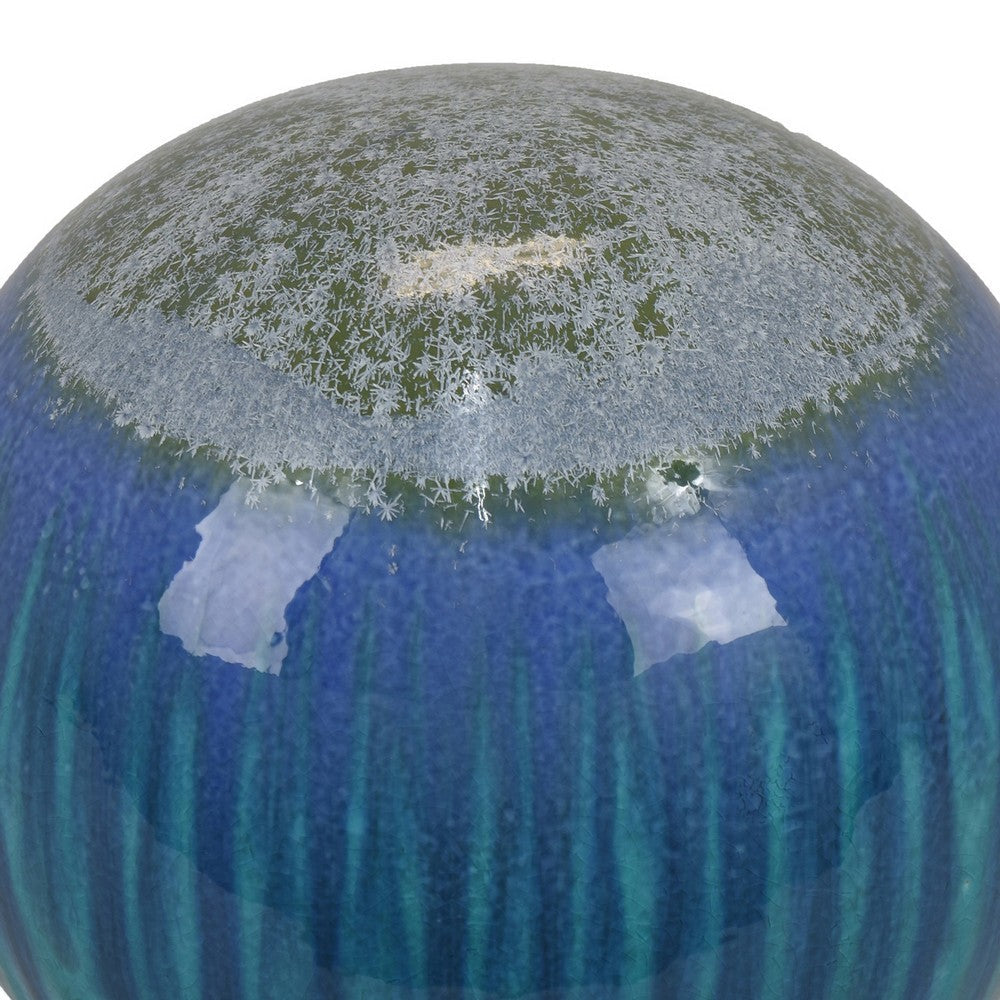 Mary Tabletop Accent Decor Modern Round Orb 12 Inch Blue Ceramic