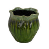 Balie Accent Vase, Green Ceramic Irregular Top Edge, Modern 10 Inch
