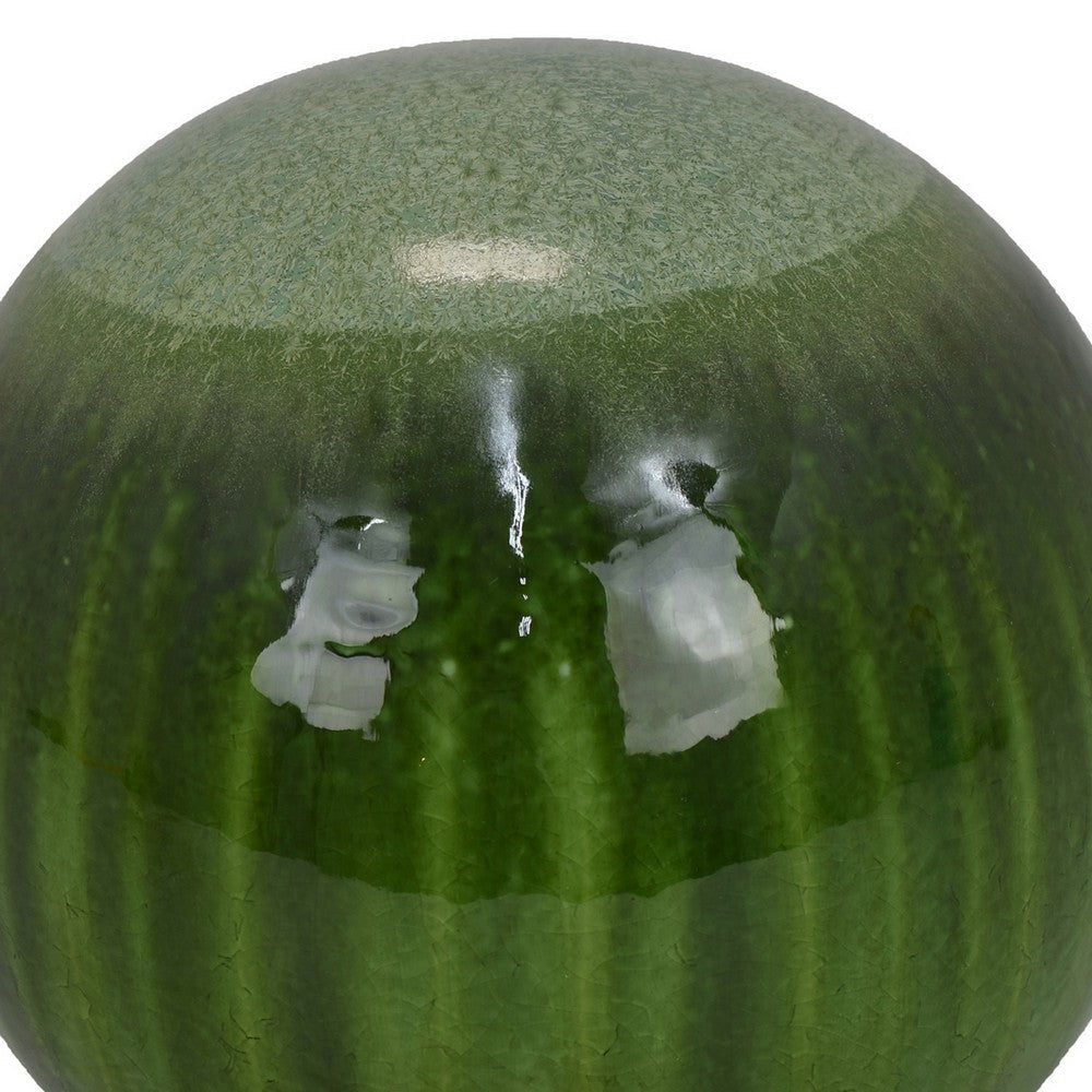 Mary Tabletop Accent Decor Modern Round Orb 10 Inch Green Ceramic