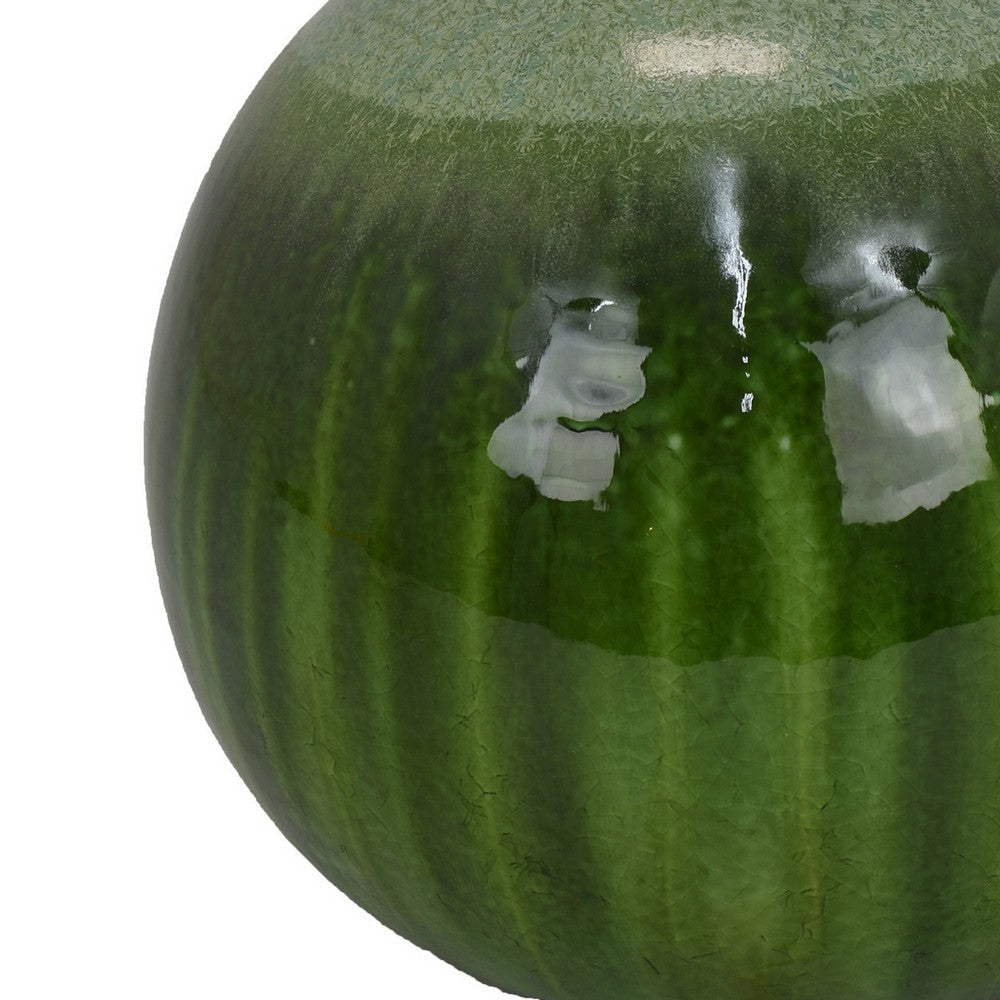 Mary Tabletop Accent Decor Modern Round Orb 10 Inch Green Ceramic