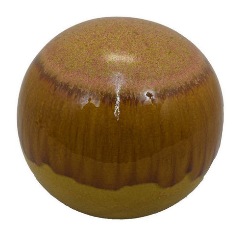 Mary Tabletop Accent Decor, Modern Round Ball, 12 Inch Brown Ceramic