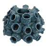 Coral Accent Vase, Dark Blue Ceramic Finish, Coastal Design, 11 Inch