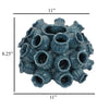 Coral Accent Vase Dark Blue Ceramic Finish Coastal Design 11 Inch