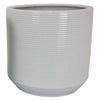 Fusie Planter Set of 2 Round White Ceramic Horizontal Texture BM331045