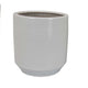 Fusie Planter Set of 2 Round White Ceramic Horizontal Texture BM331045
