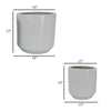 Fusie Planter Set of 2 Round White Ceramic Horizontal Texture BM331045