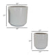 Fusie Planter Set of 2 Round White Ceramic Horizontal Texture BM331045