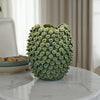 Nina Decorative Vase, Textured Green Ceramic, Abstract Coral, 13 Inch