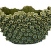 Nina Decorative Bowl Textured Green Ceramic Abstract Coral 14 Inch