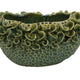 Nina Decorative Bowl Textured Green Ceramic Abstract Floral 13 Inch