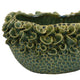 Nina Decorative Bowl Textured Green Ceramic Abstract Floral 13 Inch