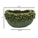 Nina Decorative Bowl Textured Green Ceramic Abstract Floral 13 Inch