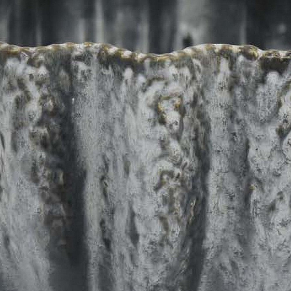 Kiara Decorative Bowl Aqua Gray Ceramic Textured Design 15 Inch BM331056