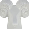 Ellena Ram Head Wall Decor Modern Glossy White Resin Frame 15 Inch BM331060