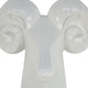 Ellena Ram Head Wall Decor Modern Glossy White Resin Frame 15 Inch BM331060