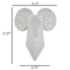 Ellena Ram Head Wall Decor Modern Glossy White Resin Frame 15 Inch BM331060