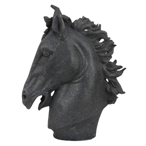 Ellena Horse Head Accent Bust, Highly Detailed Black Resin, 25 Inch